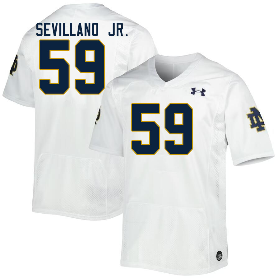 Men #59 Sean Sevillano Jr. Notre Dame Fighting Irish College Football Jerseys Stitched-White